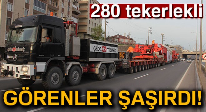 280 tekerlekli devasa tır