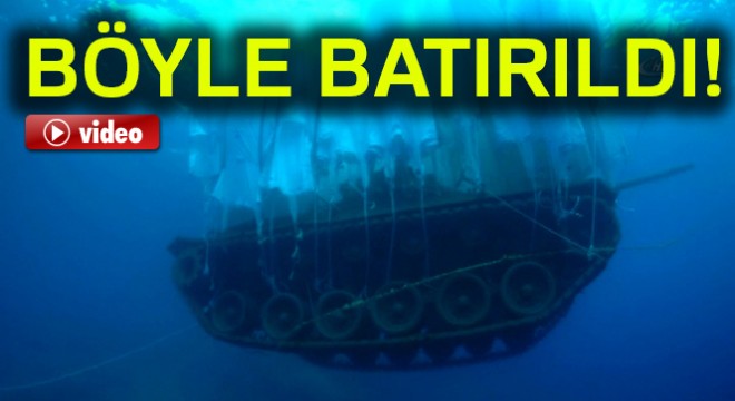 45 tonluk tank, deniz dibine indirildi