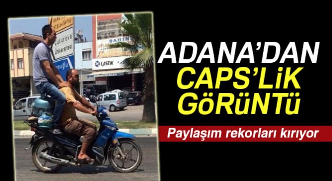 Adana'da motosiklette tüp üstü yolculuk