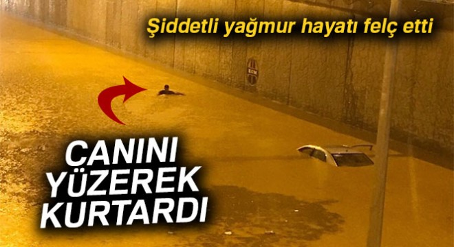 Alanya'da şiddetli yağmur hayatı felç etti