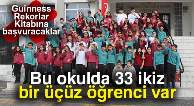 Bu okulda 33 ikiz, bir üçüz öğrenci var