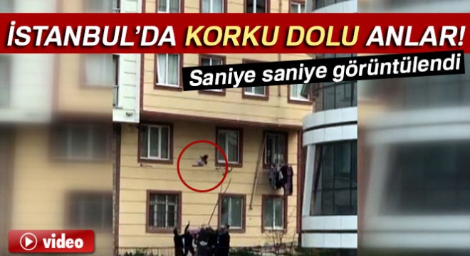 Camdan düşen çocuğu vatandaşlar havada yakaladı