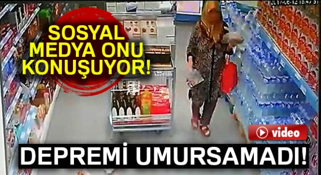 Depremi umursamayan teyze sosyal medyanın gündemi oldu
