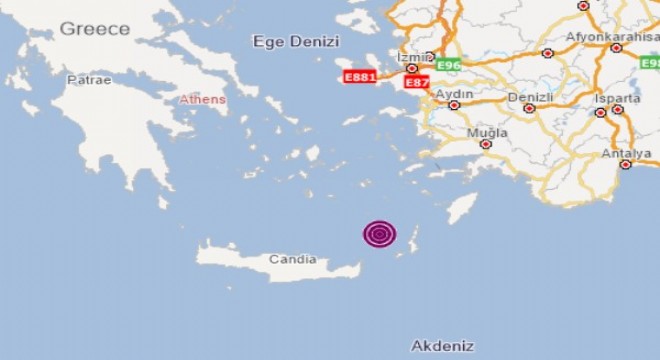 Ege Denizi'nde deprem