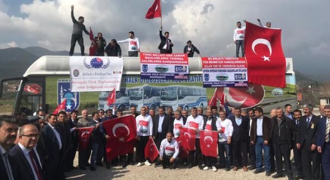 Halk otobüsçülerden Mehmetçik'e destek