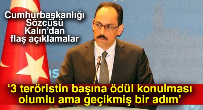 İbrahim Kalın: 'Ödül konulması olumlu ama geçikmiş bir adım'