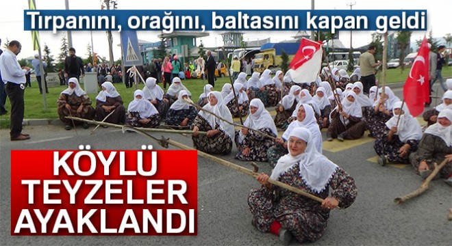 Köylü teyzelerden tırpanlı, oraklı, baltalı müze eylemi