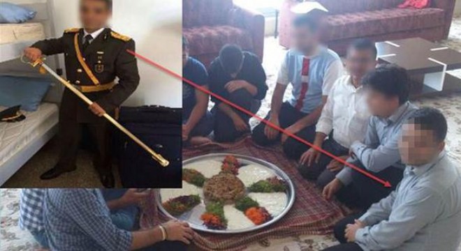 Maklube' sofrasında bir üniformalı...