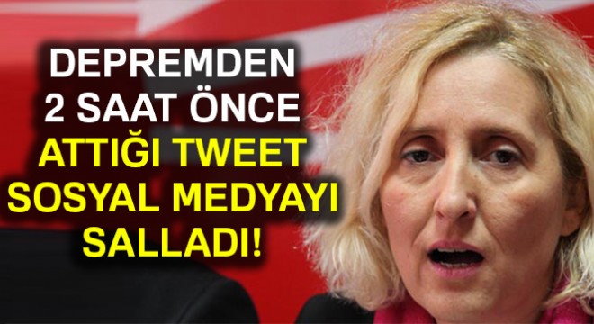 Melda Onur'un depremden 2 saat önce attığı tweet sosyal medyayı salladı
