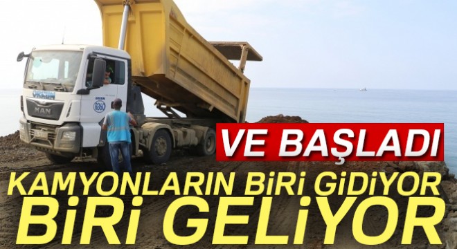 Rize-Artvin Havalimanı'nda deniz dolgusu başladı