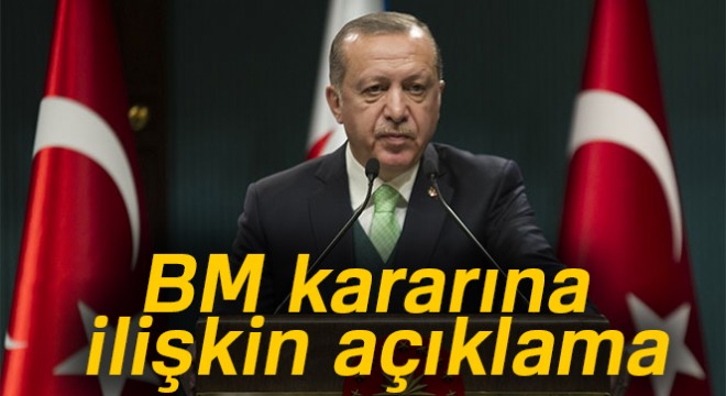 Son dakika! Erdoğan'dan BM kararına ilişkin açıklama