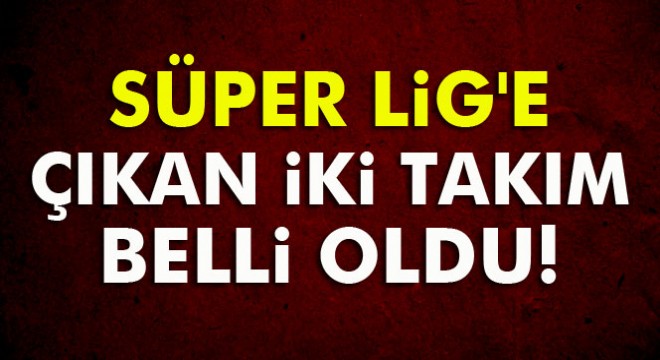 Süper Lig'e çıkan iki takım belli oldu