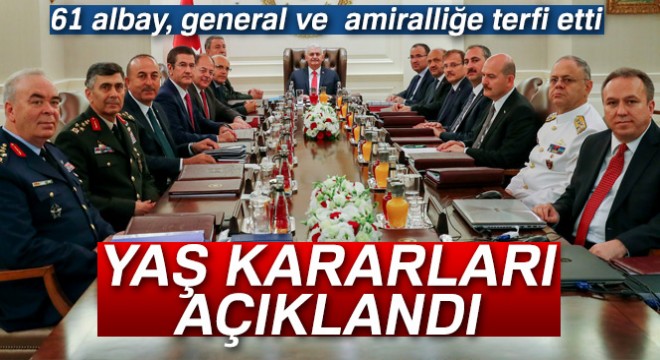 YAŞ kararları açıklandı - 2 Ağustos 2017