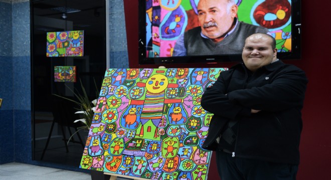 Zihinsel engelli Muhammed'in resimleri Metro Sanat Galerisi'nde